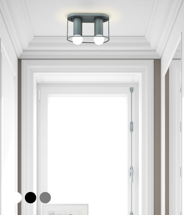 마크 원형 2등 현관등, 베란다조명 (블랙 화이트 그레이)