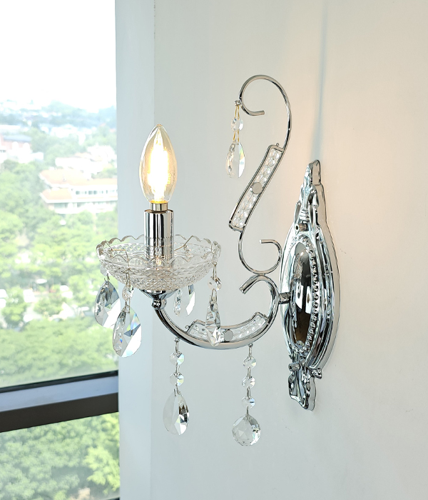 오베르 촛대 1/2등(크롬/골드) 벽무드등 크리스탈벽등